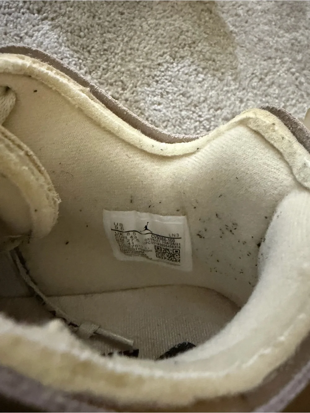 Beige/Tan High-Top Sneaker with 